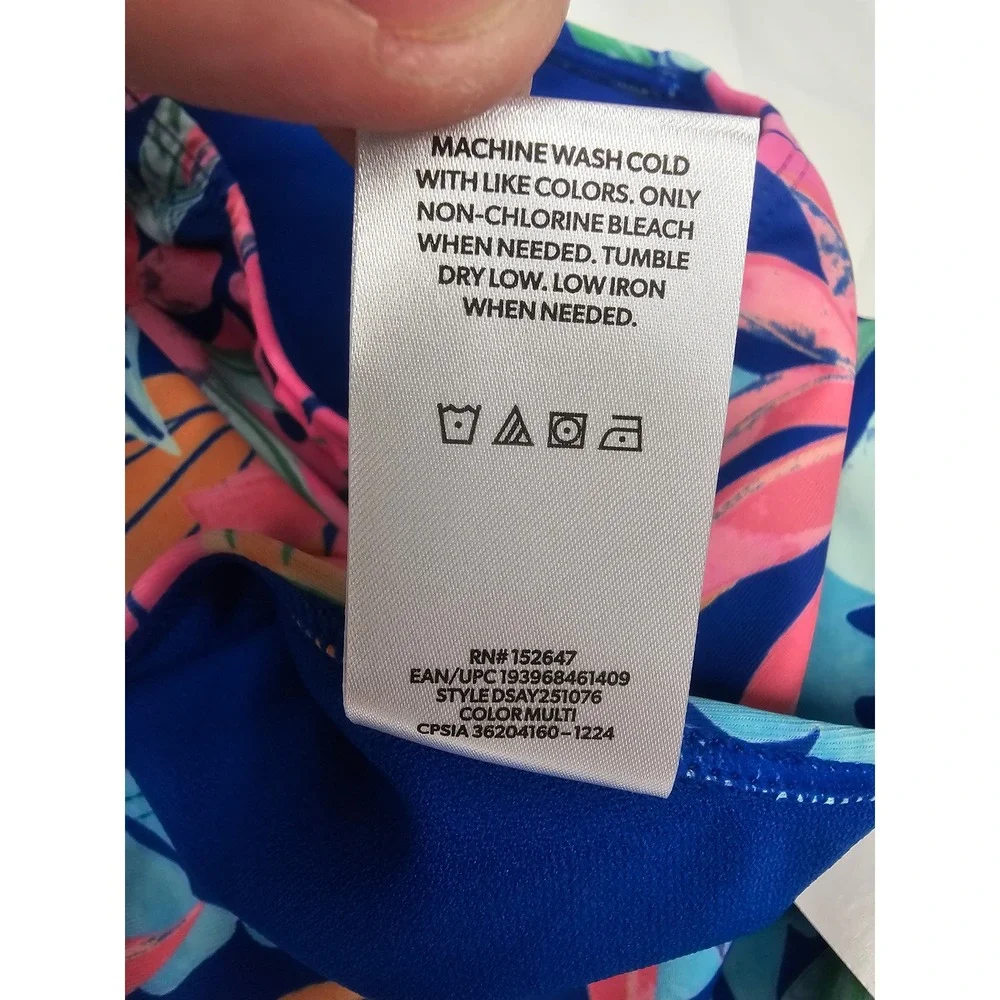 Members Mark Girls 2-Piece Bikini Set Tropical Floral Blue‎ Pink 3T DSAY251076